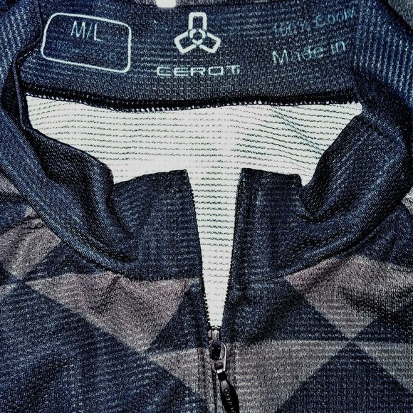 Men's Ceroti Cycling Jersey Full Zip Medium/Large S/S Back Pockets Reflective - Picture 3 of 7